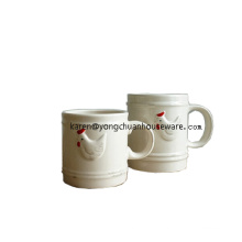 Ceramic Bossed Rooster Mug